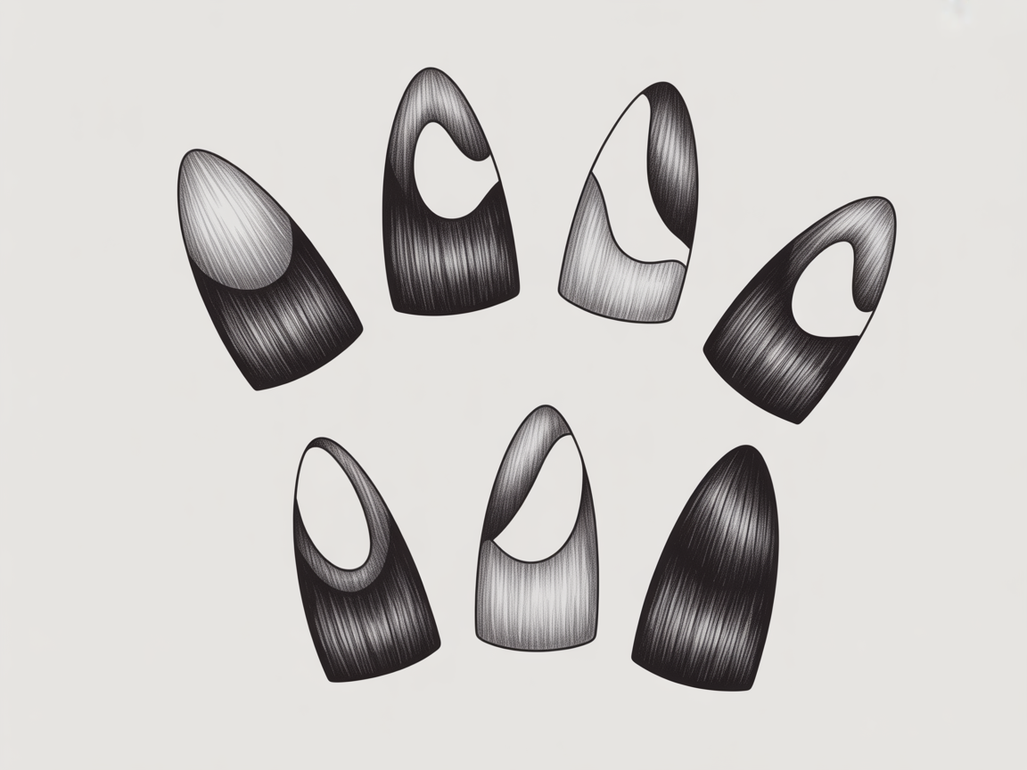 Illustration for: Black French Tips & Negative Space