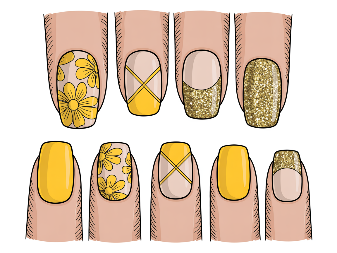 Illustration for: Yellow Nail Art & Accents