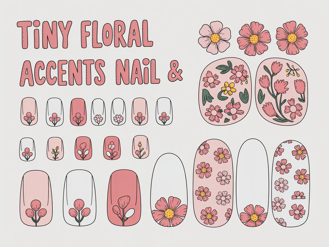 Tiny floral accents and stickers