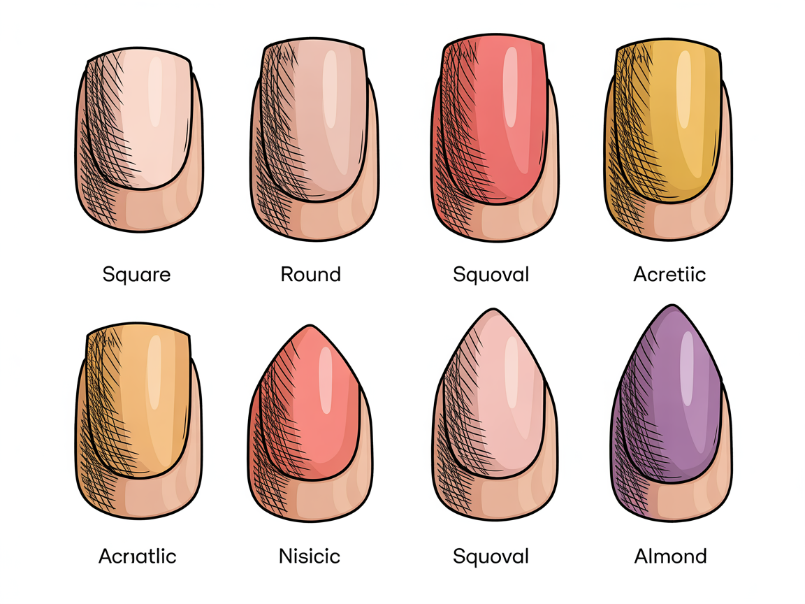 Illustration for: Short Nail Shapes and Basics