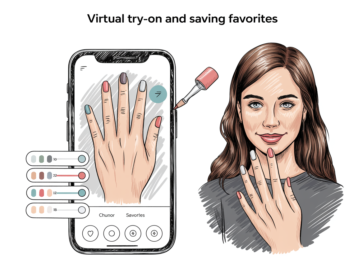 Illustration for: Virtual try-on and saving favorites