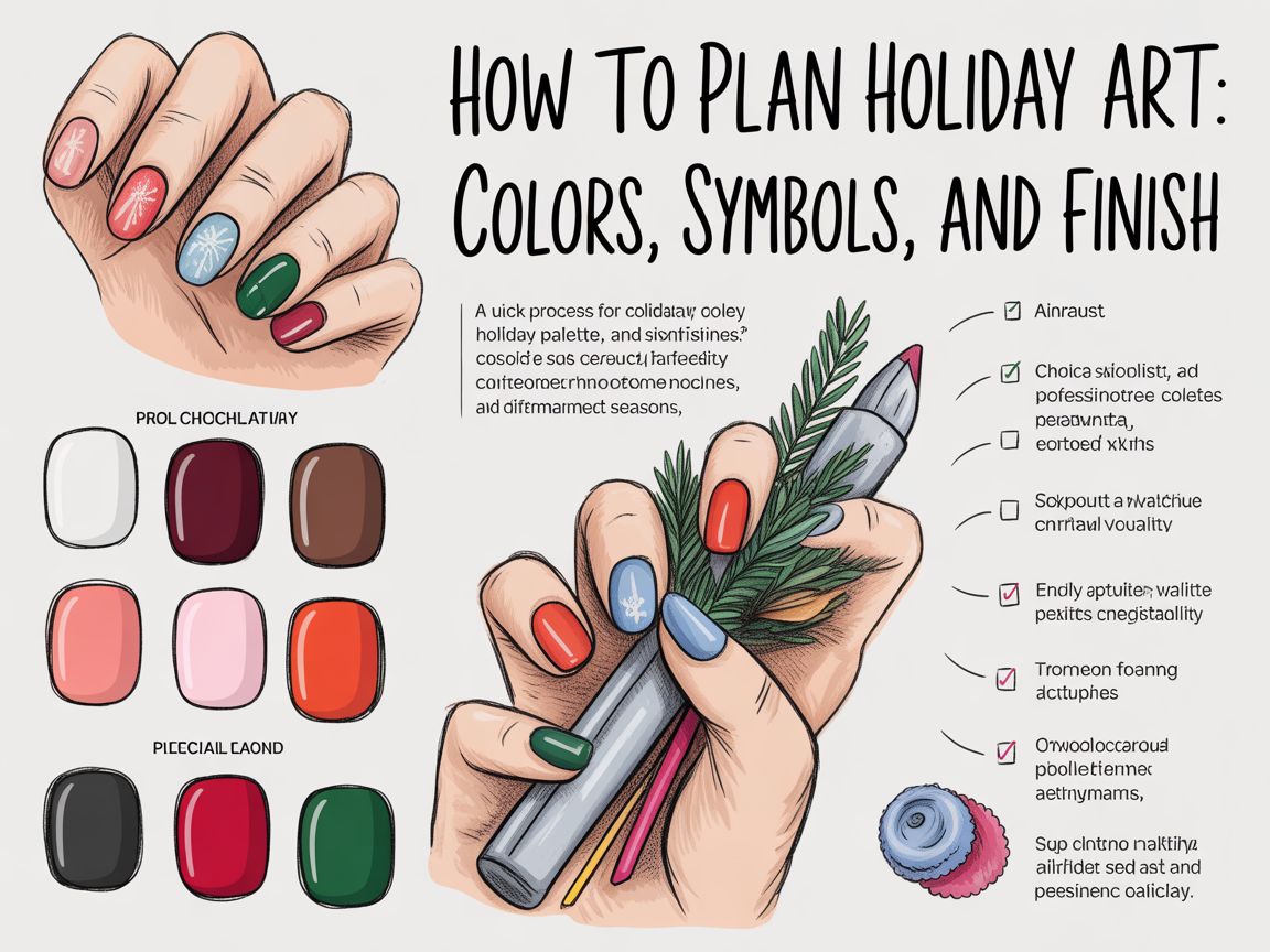 Illustration for: How to Plan Holiday Nail Art: Colors, Symbols, and Finish