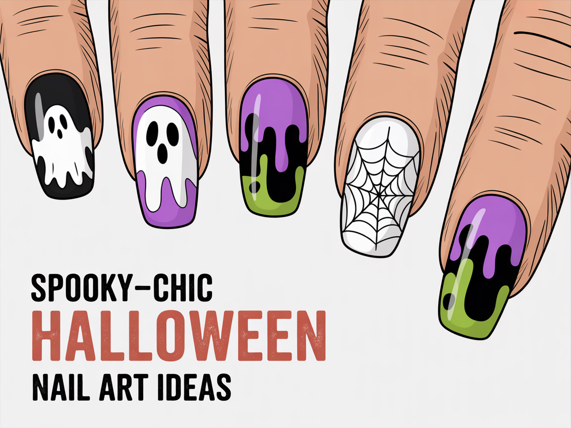 Illustration for: Spooky-Chic Halloween Nail Art Ideas