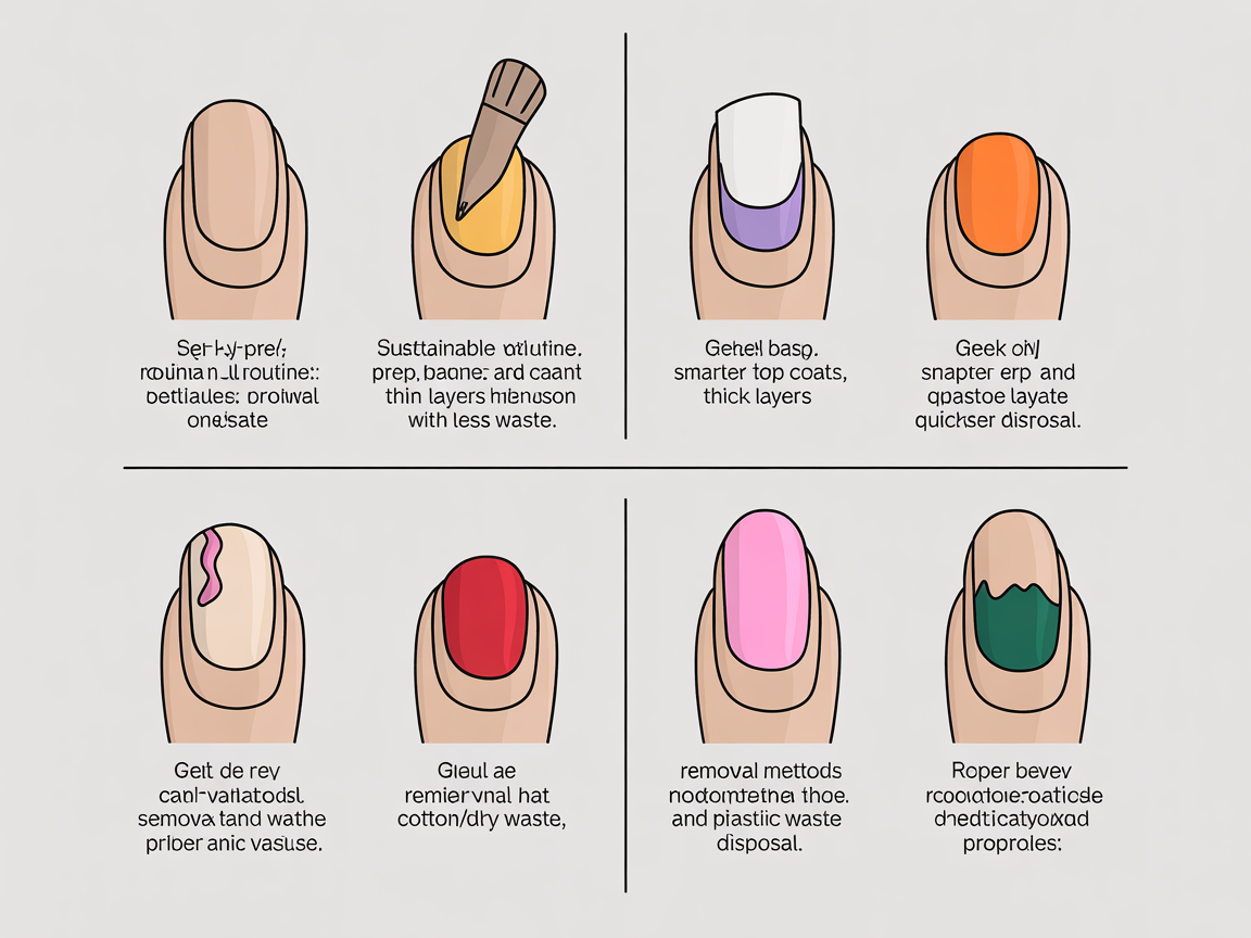 Illustration for: Sustainable Nail Art Routine: Prep, Paint, and Removal With Less Waste