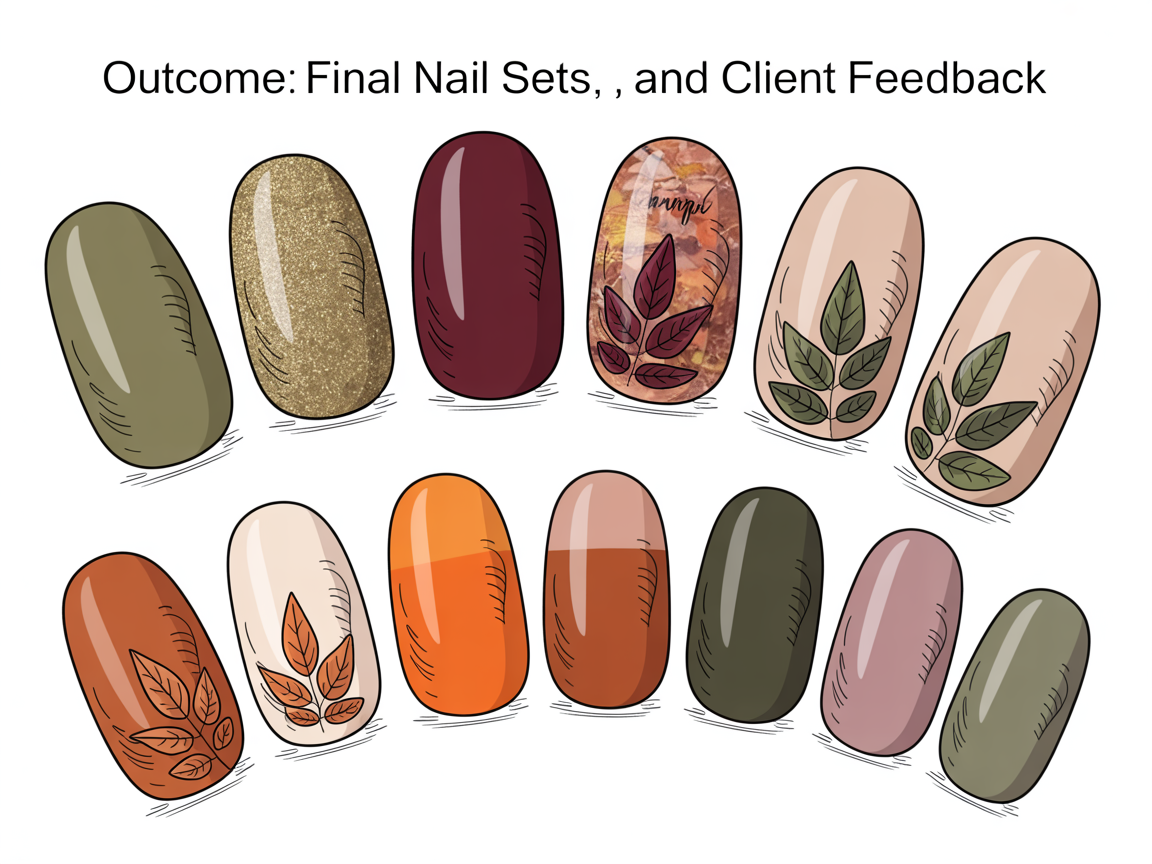 Illustration for: Outcome: Final nail sets and client feedback