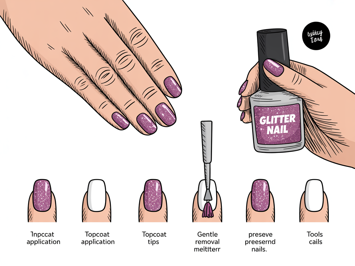 Illustration for: Styling and Care for Glitter Nail Ideas
