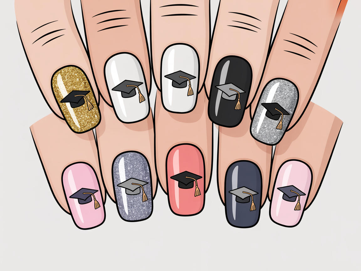 Illustration for: Top trendy graduation nail ideas