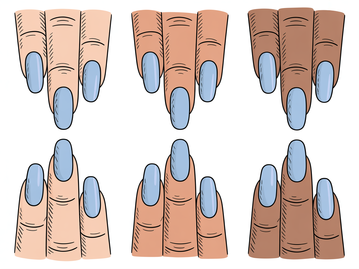 Versatile light blue manicure examples