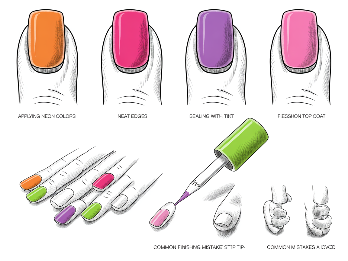 Applying Neon Colors and Finishing Tips