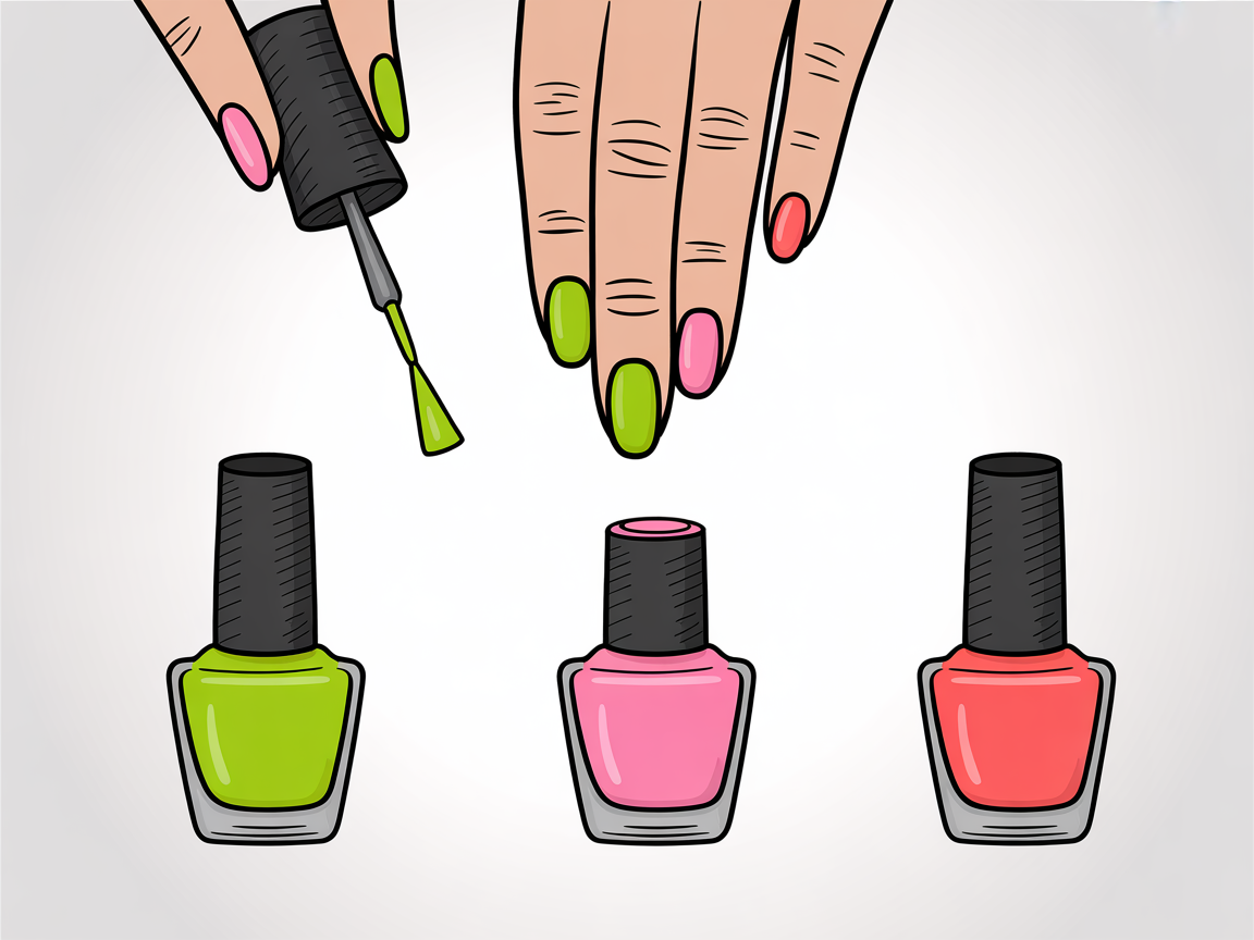 Illustration for: Simple Neon Manicure Step-by-Step