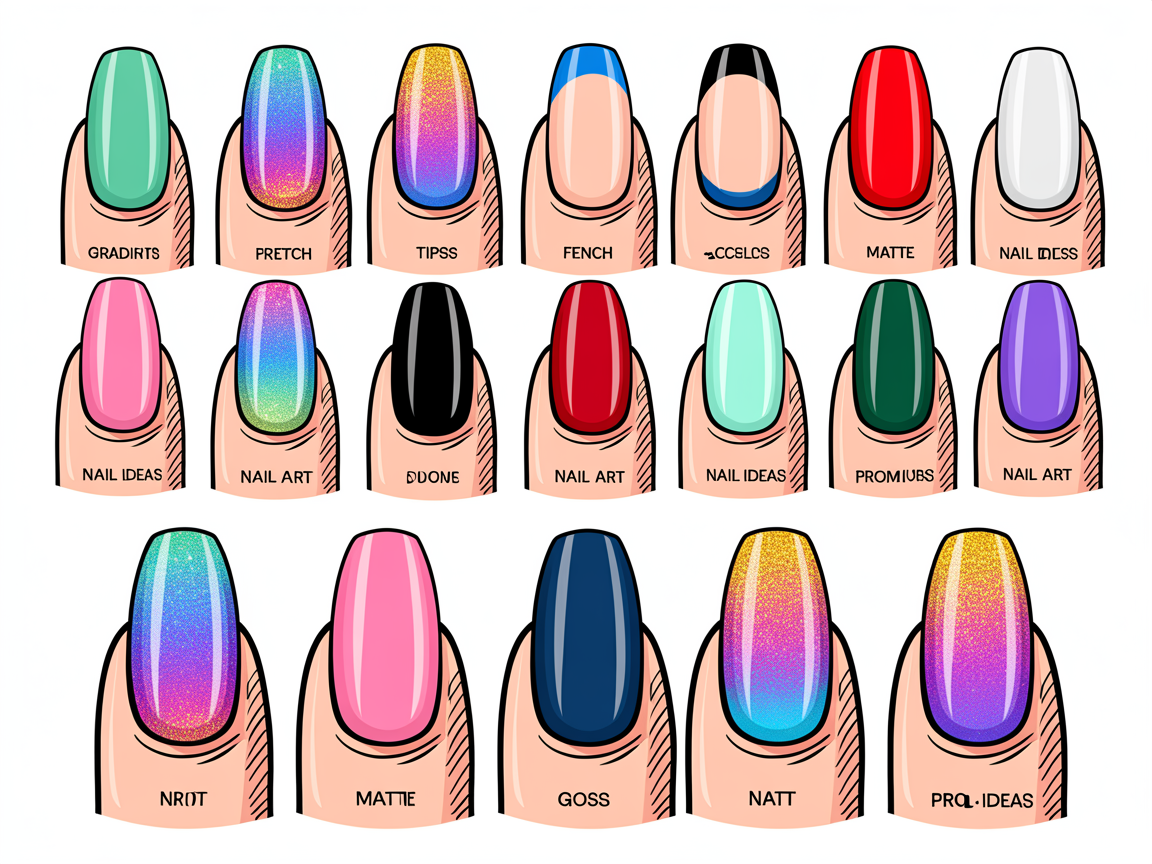 Illustration for: Techniques and Finishes for Prom Nail Ideas