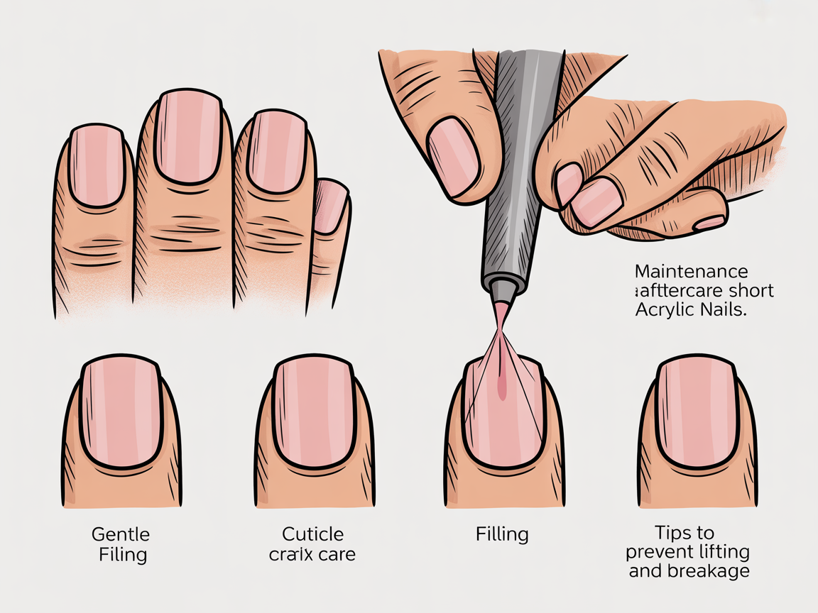 Illustration for: Maintenance and Aftercare for Short Acrylic Nails