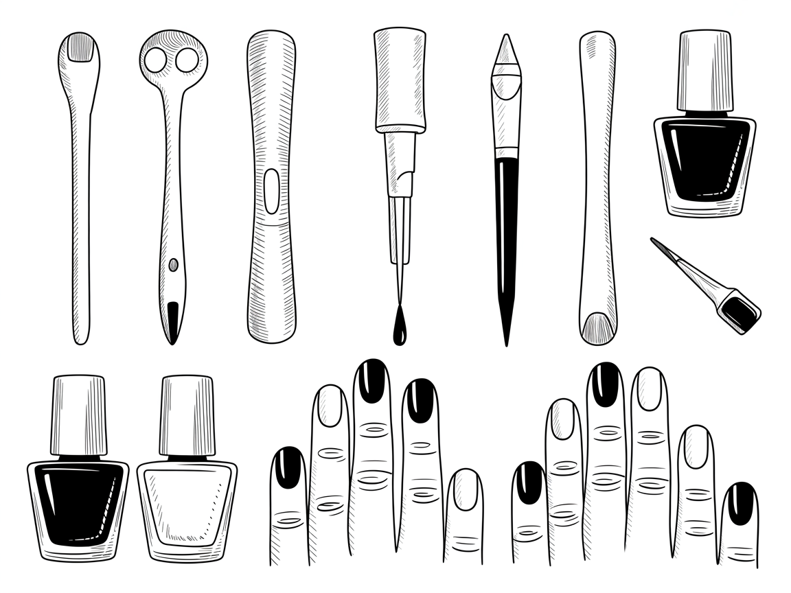 Illustration for: Step-by-Step: Create a Black and White Manicure
