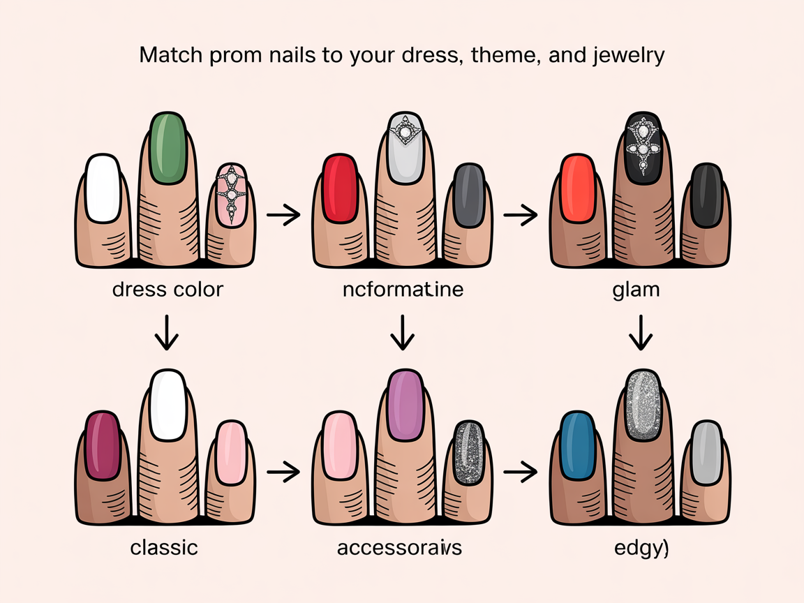 Illustration for: Match Prom Nails to Your Dress, Theme, and Jewelry