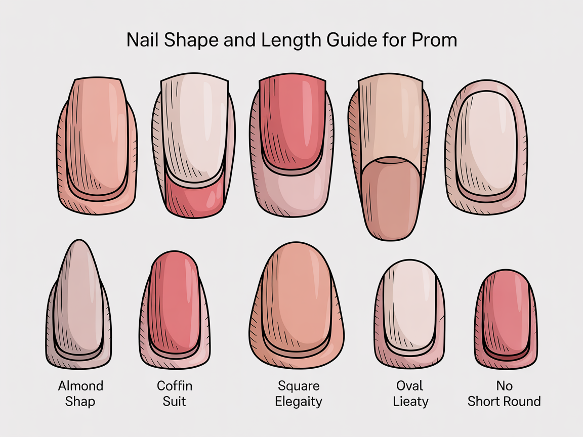 Illustration for: Nail Shape and Length Guide for Prom