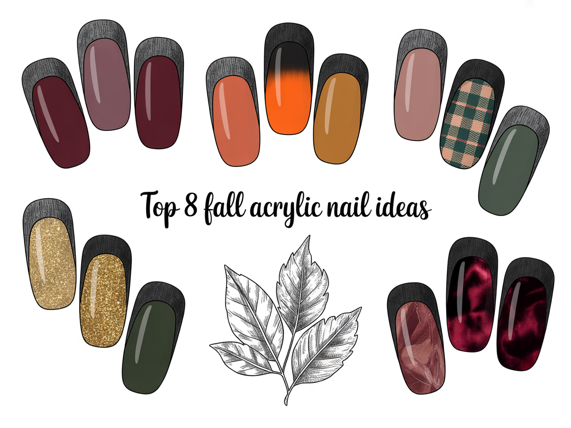 Illustration for: Top 8 Fall Acrylic Nail Ideas