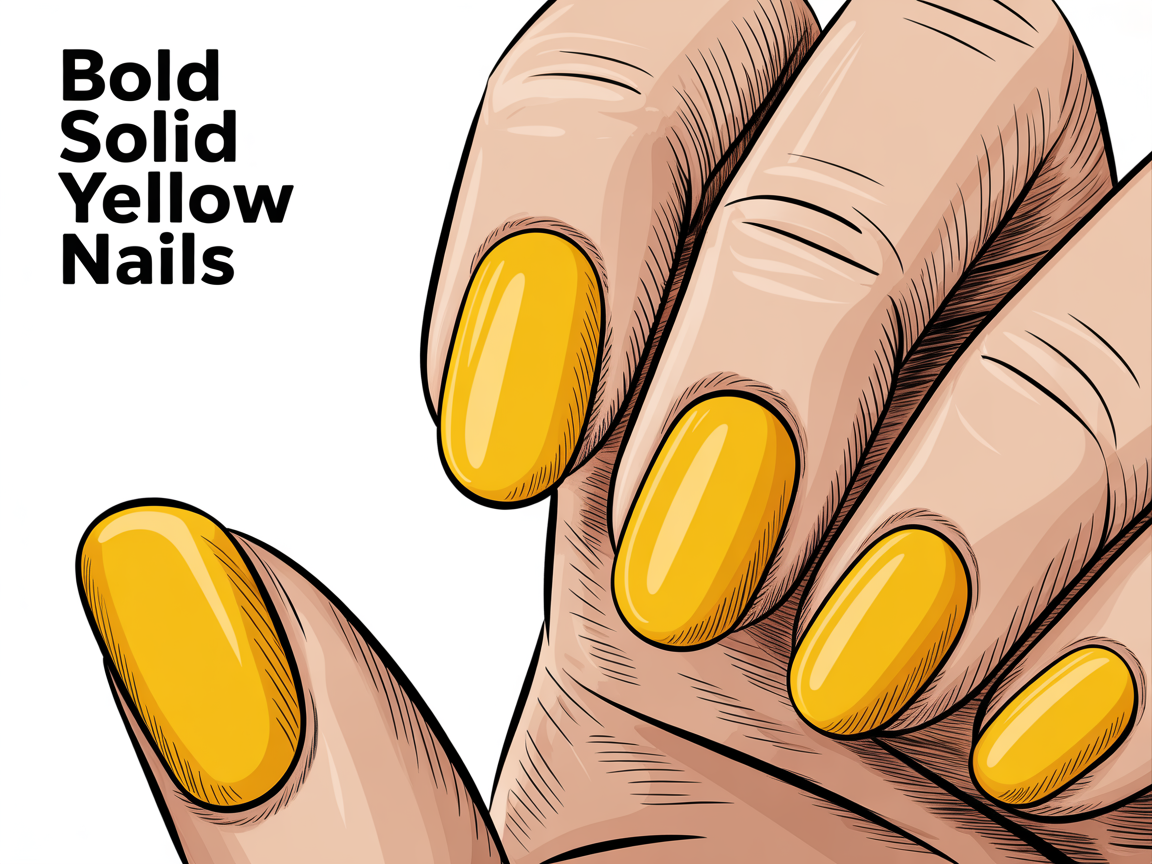 Illustration for: Bold Solid Yellow Nails