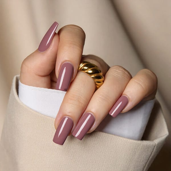 I want medium square nails in a translucent jelly finish—maybe a clear pink for a trendy vibe.