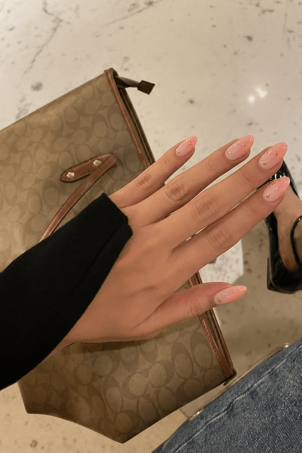 Peach ombre with tiny golden star embellishments
